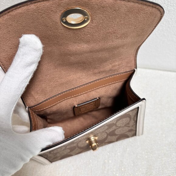 Coach Micro Tilly Top Handle 3079 Blocked Sign Canvas Mini Crossbody - Pristine - Picture 11 of 15